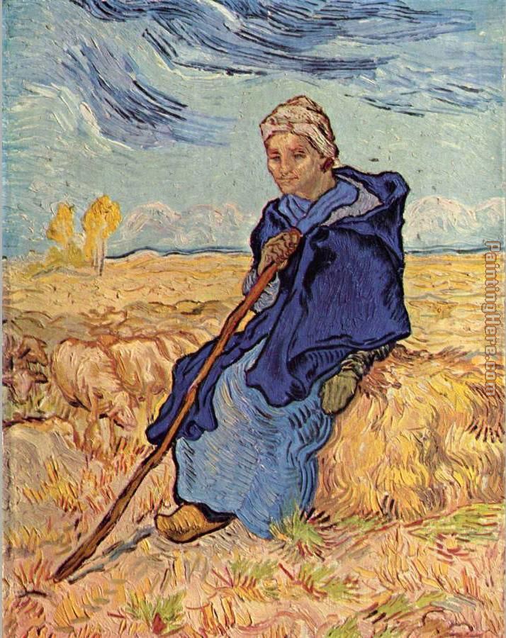 The shepherdess painting - Vincent van Gogh The shepherdess art painting